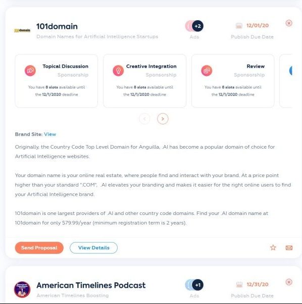 Make Money Podcasting With Podcorn Sponsor Example 1